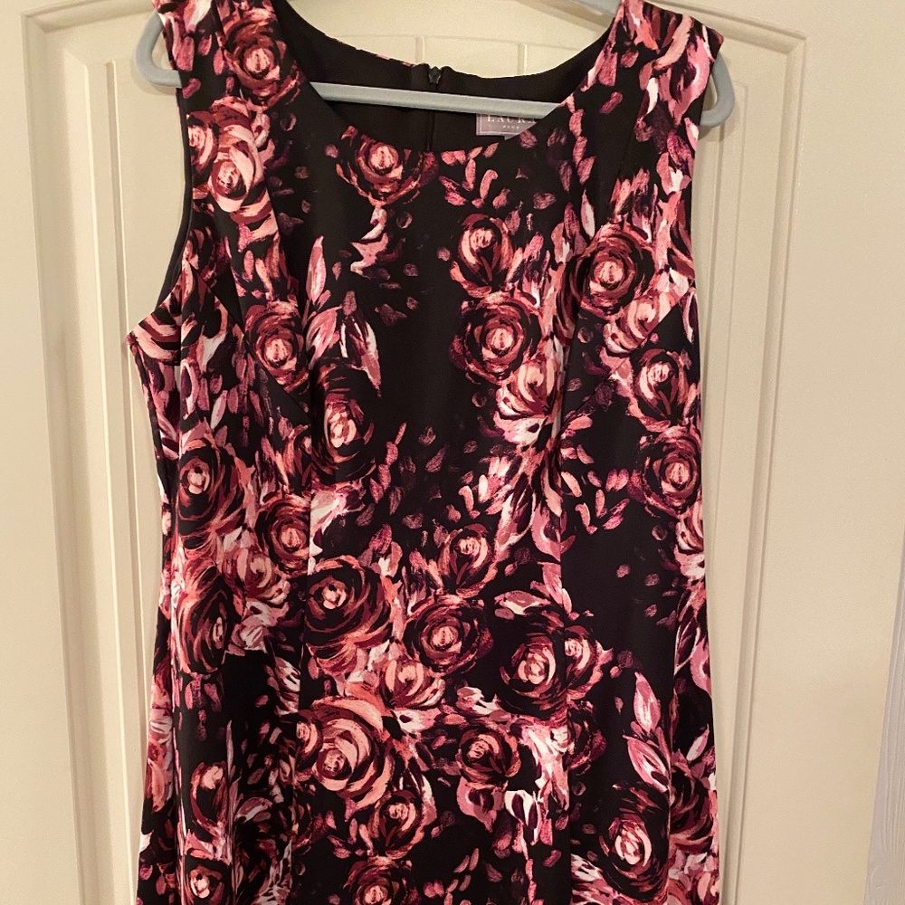 Rose print shift dress